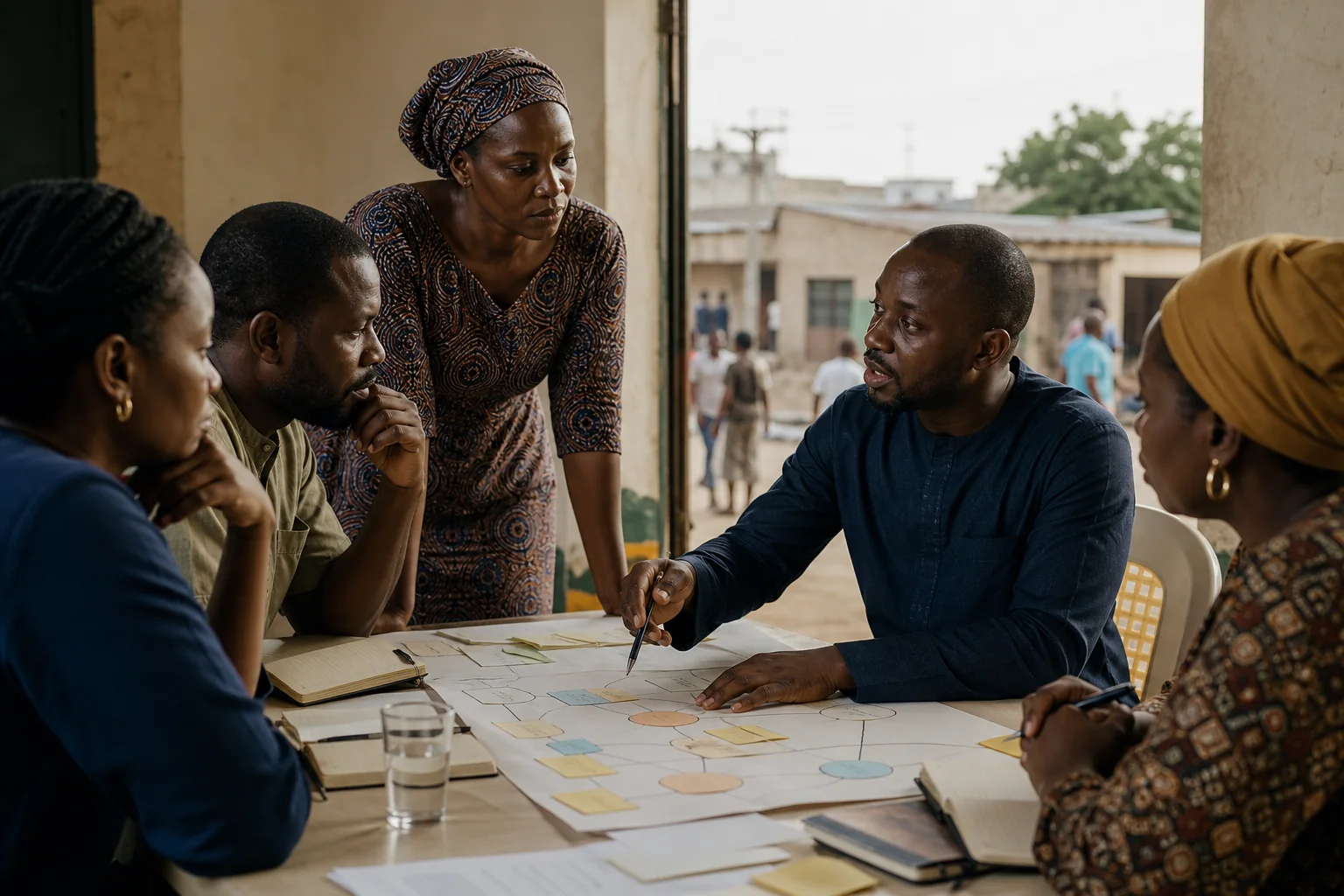 African NGO leaders and community partners connecting programme impact with a communications strategy